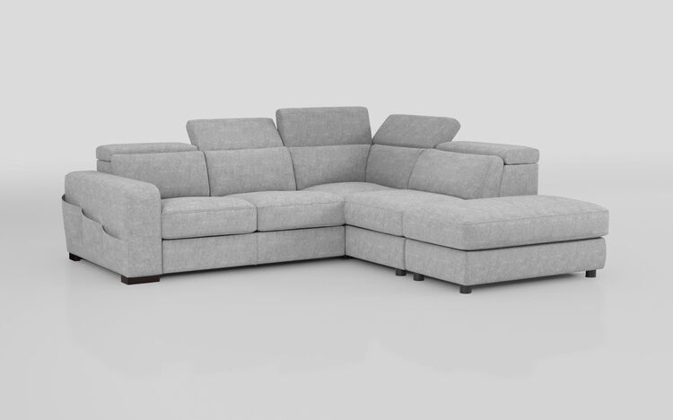 Melizzano 2 Corner 2 Sofa with Sliding Footrest, Right Hand Facing Chaise with Pockets & Ottoman | Melizzano Sofa Range | ScS
