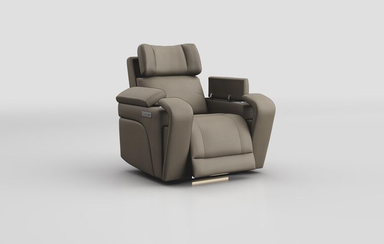 Adstock Power Recliner Chair with Power Head Tilt, Lumbar, Massage, Audio, Heat & LED Lights