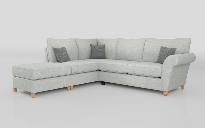 Aurora Fabric 1 Corner 2 Left Hand Facing Chaise Standard Back Sofa