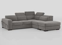 Melizzano 2 Corner 2 Sofa with Sliding Footrest, Right Hand Facing Chaise with Pockets & Ottoman | Melizzano Sofa Range | ScS
