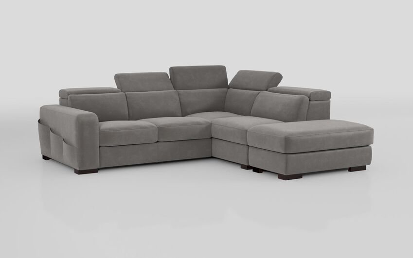 Melizzano 2 Corner 2 Sofa Sliding Footrest Right Hand Facing Chaise Pockets & Ottoman
