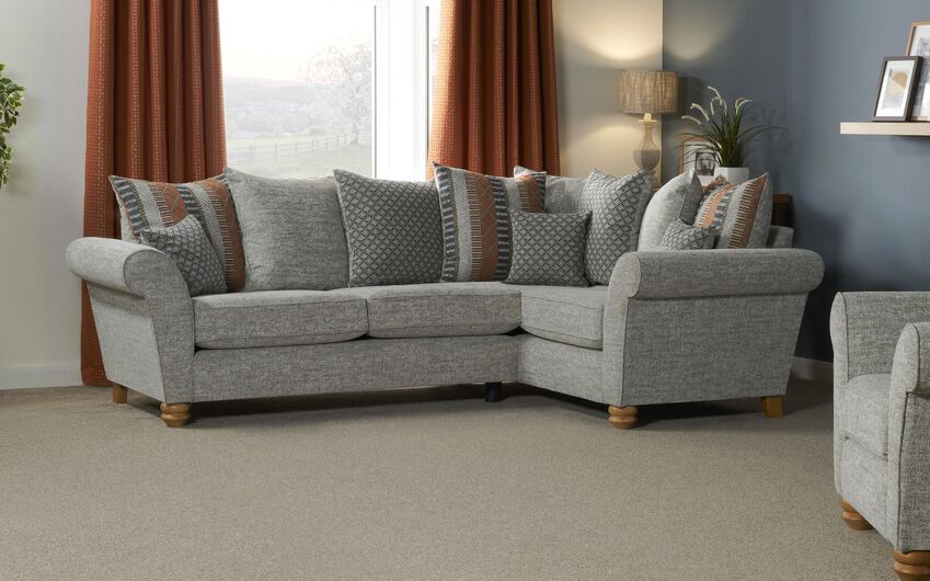 Aurora Fabric 2 Corner 1 Scatter Back Sofa