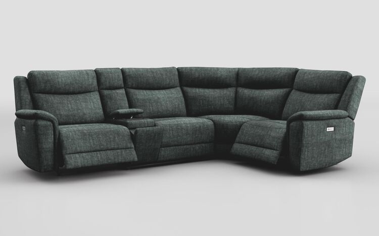 Savio 3 Corner 1 Power Recliner Sofa with Media Console & Black Charging Pad | Savio Sofa Range | ScS