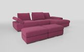 Savazza 4 Seater Sofa with Adjustable Back Rest Right Hand Facing Lounger & Two Ottoman Footstools