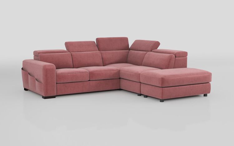 Melizzano 2 Corner 2 Sofa with Sliding Footrest, Right Hand Facing Chaise with Pockets & Ottoman | Melizzano Sofa Range | ScS