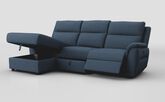 Sogliano 3 Seater Manual Recliner Sofa With Drawer & Left Hand Facing Storage Chaise