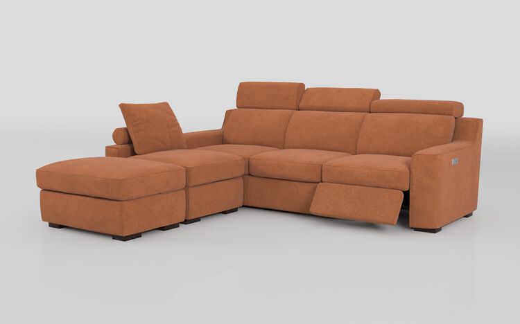 Crostolo 1 Corner 3 Right Hand Facing Power Recliner and Left Hand Facing Chaise Sofa with Ottoman | Crostolo Sofa Range | ScS