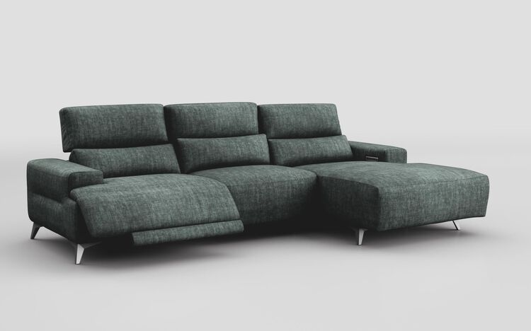 Poggio 3 Seater Power Recliner Right Hand Facing Sliding Chaise with Power Head Tilt | Poggio Sofa Range | ScS