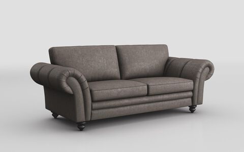 4 Beige Fabric Sorbara 3 Seater Standard Back Sofa