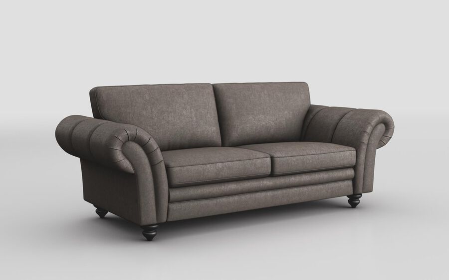4 Beige Fabric Sorbara 3 Seater Standard Back Sofa
