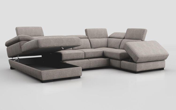 Norbello Corner Sofa Bed with Right Hand Facing Chaise and Left Hand Facing Storage Lounger and Otto | Norbello Sofa Range | ScS