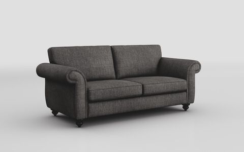4 Grey Fabric Rossetta 3 Seater Sofa Standard Back