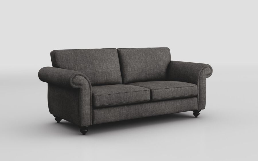 4 Grey Fabric Rossetta 3 Seater Sofa Standard Back