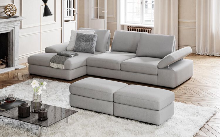 Savazza 4 Seater Sofa with Adjustable Back Rest Left Hand Facing Lounger | Savazza Sofa Range | ScS