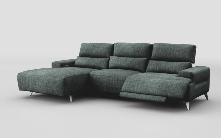 Poggio 3 Seater Power Recliner Left Hand Facing Sliding Chaise with Power Head Tilt | Poggio Sofa Range | ScS