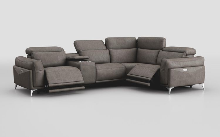 Gattolino 2 Corner 1 Power Recliner Sofa with Manual Head Tilt & Console | Gattolino Sofa Range | ScS