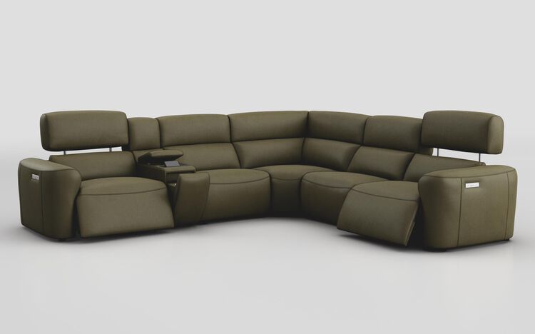 Oriolo 2 Corner 2 Power Recliner with Left Hand Facing Console & Head Tilt | Oriolo Sofa Range | ScS