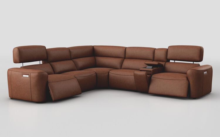 Oriolo 2 Corner 2 Power Recliner with Right Hand Facing Console & Power Head Tilt | Oriolo Sofa Range | ScS