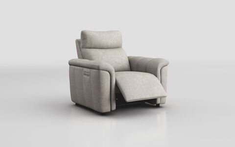 3 Brown Fabric Zello Power Recliner Chair with Head Tilt