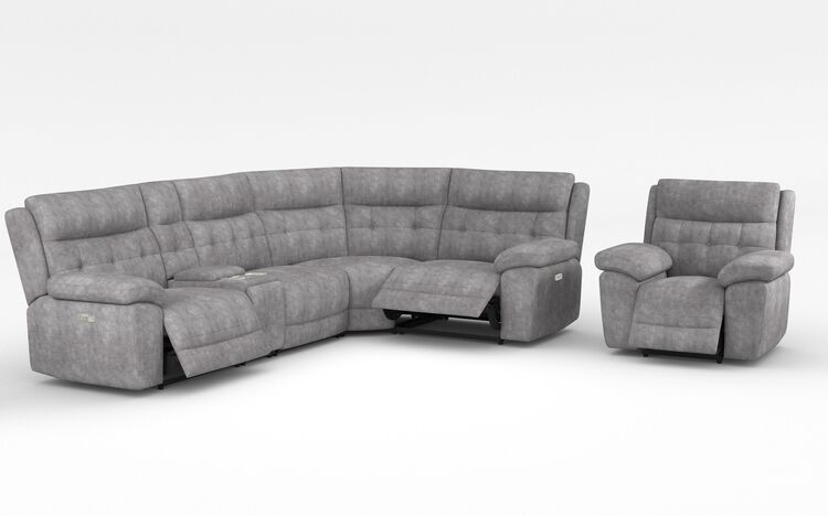 Belford 3 Corner 1 Power Recliner with Media Unit and Power Head Tilt & Power Chair with Head Tilt | Belford Sofa Range | ScS