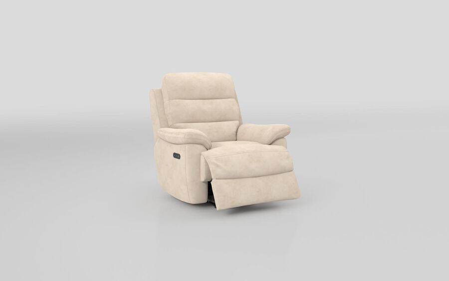 3 Brown Fabric Ossett Power Recliner Chair