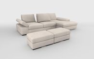 Savazza 4 Seater Sofa with Adjustable Back Rest Right Hand Facing Lounger & Two Ottoman Footstools | Savazza Sofa Range | ScS