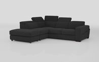 Melizzano 2 Corner 2 Sofa with Sliding Footrest, Left Hand Facing Chaise with Pockets & Ottoman | Melizzano Sofa Range | ScS