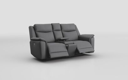 Savio 2 Seater Power Recliner Sofa with Power Media Console & Black Charging Pad | Savio Sofa Range | ScS