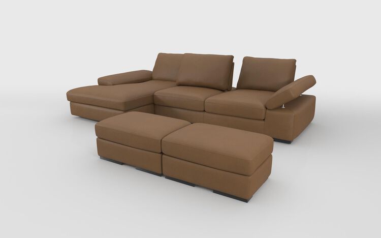 Savazza 4 Seater Sofa with Left Hand Facing Lounger & Two Ottoman Footstools | Savazza Sofa Range | ScS