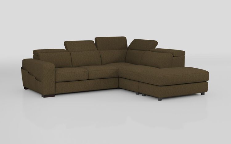 Melizzano 2 Corner 2 Sofa with Sliding Footrest, Right Hand Facing Chaise with Pockets & Ottoman | Melizzano Sofa Range | ScS