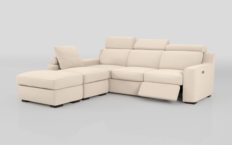 Crostolo 1 Corner 3 Right Hand Facing Power Recliner and Left Hand Facing Chaise Sofa with Ottoman | Crostolo Sofa Range | ScS