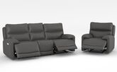 Caldbeck 3 Seater Power Recliner Sofa & Power Recliner Chair with Head Tilt, Lumbar & Heat
