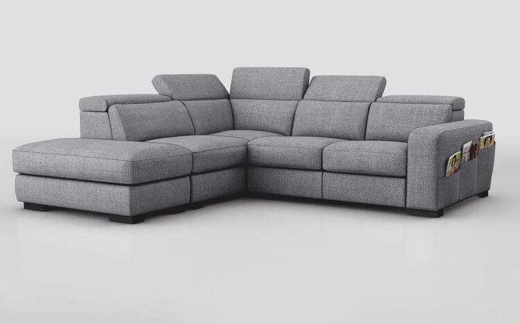 Melizzano 2 Corner 2 with Sliding Footrest & Left Hand Facing Chaise with Pockets | Melizzano Sofa Range | ScS