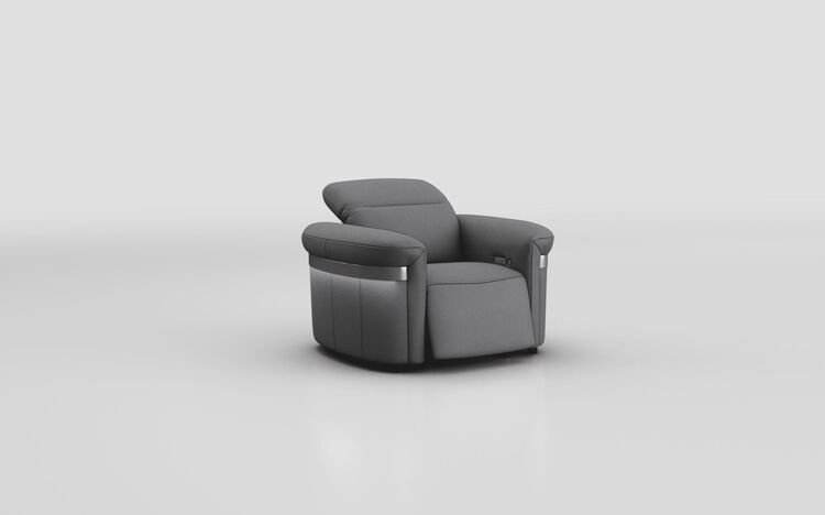 Voltana Power Recliner Chair with Manual Head Tilt, LED Lights & Silver Trim | Voltana Sofa Range | ScS