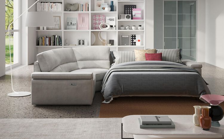 Crociale 1 Corner 3 Sofa Bed with Left Hand Facing Single Power Recliner | Crociale Sofa Range | ScS