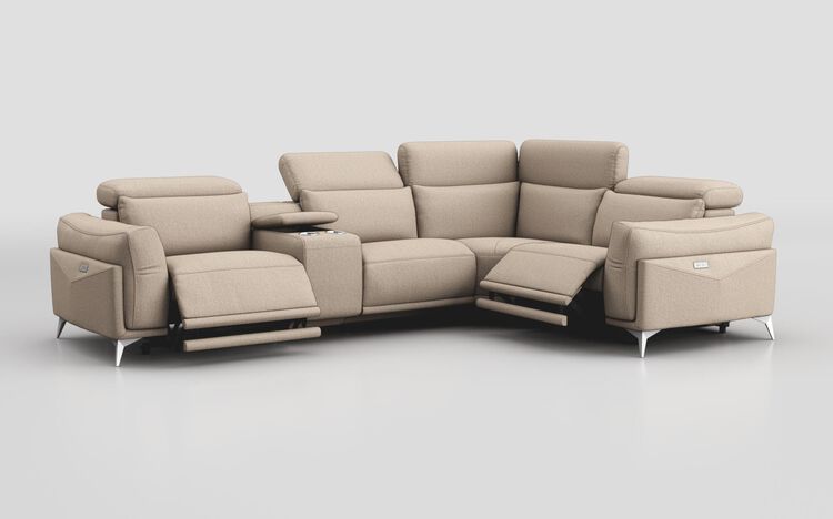 Gattolino 1 Corner 2 Power Recliner Sofa with Manual Head Tilt & Console | Gattolino Sofa Range | ScS