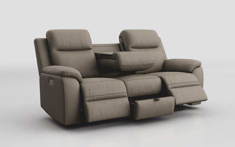 Sapi 3 Seater Power Recliner Sofa with Table & Storage Drawer | Sapi Sofa Range | ScS