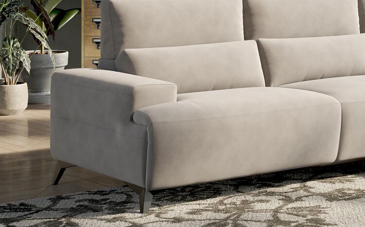 Poggio 3 Seater Power Recliner Right Hand Facing Sliding Chaise with Power Head Tilt | Poggio Sofa Range | ScS