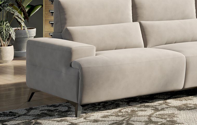 Poggio 3 Seater Power Recliner Left Hand Facing Sliding Chaise with Power Head Tilt