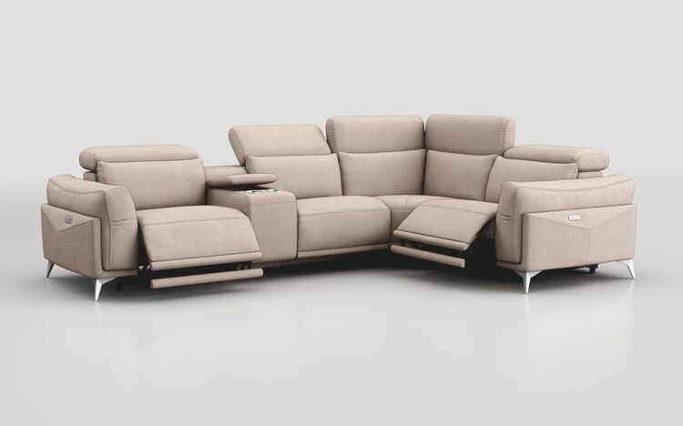 Gattolino 1 Corner 2 Power Recliner Sofa with Manual Head Tilt & Console | Gattolino Sofa Range | ScS