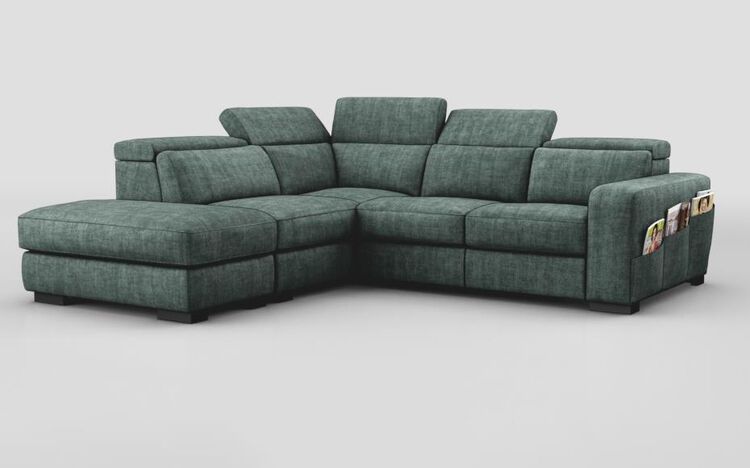 Melizzano 2 Corner 2 with Sliding Footrest & Left Hand Facing Chaise with Pockets | Melizzano Sofa Range | ScS