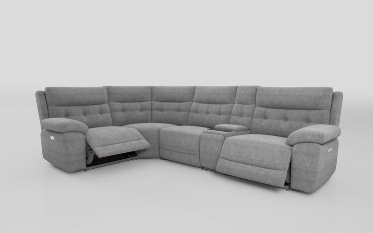 Belford 1 Corner 3 Power Recliner with Silver Media Console | Smart Tech Sofas | ScS