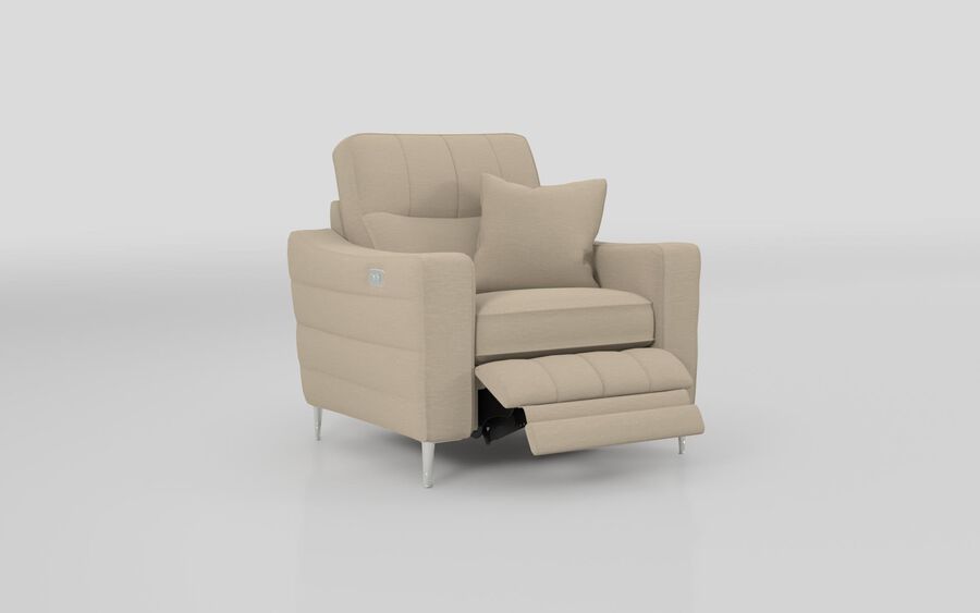 2 Beige Fabric Gretna Power Recliner Chair