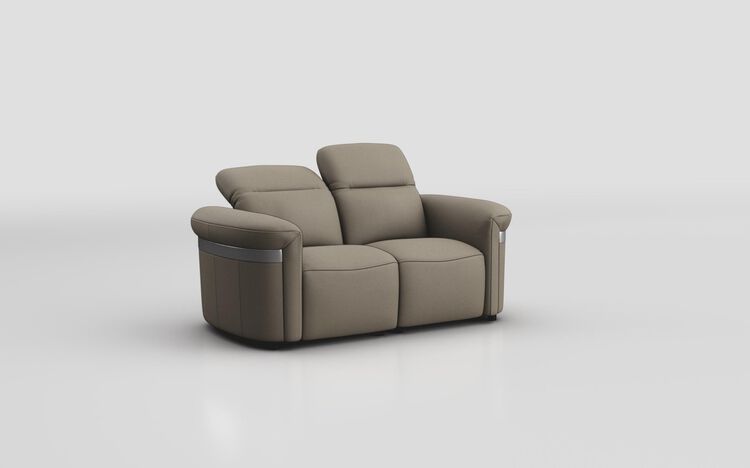 Voltana 2 Seater Sofa with Manual Head Tilt & Silver Trim | Voltana Sofa Range | ScS