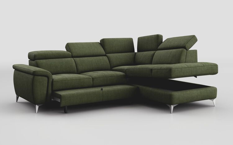 Neviano 2 Corner 1 Sofa Right Hand Facing Storage Chaise with Sliding Footrest & Manual Head Tilt | Neviano Sofa Range | ScS