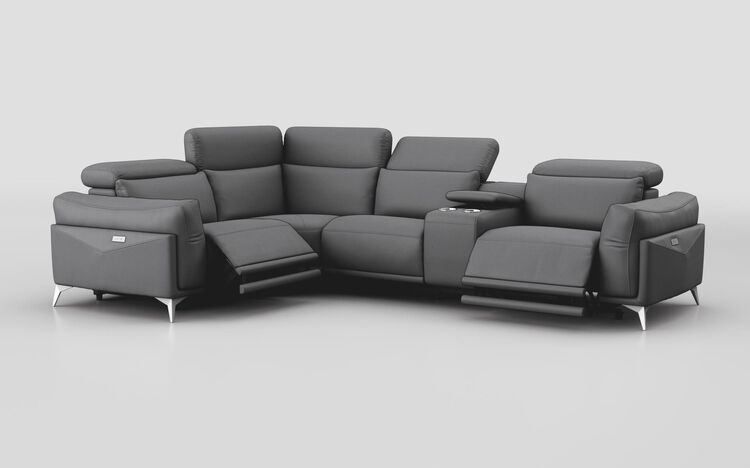 Gattolino 1 Corner 2 Power Recliner Sofa with Manual Head Tilt & Console | Gattolino Sofa Range | ScS