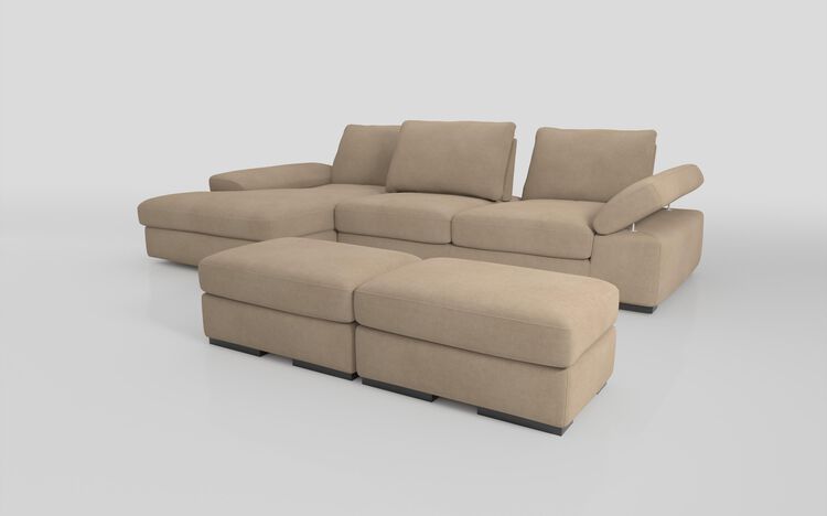 Savazza 4 Seater Sofa with Left Hand Facing Lounger & Two Ottoman Footstools | Savazza Sofa Range | ScS