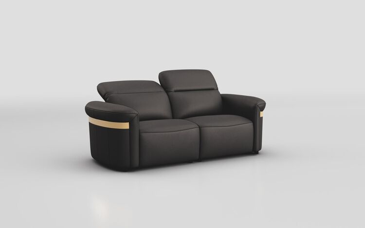 Voltana 3 Seater Sofa with Manual Head Tilt & Gold Trim | Voltana Sofa Range | ScS