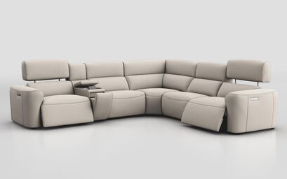 Oriolo 2 Corner 2 Power Recliner with Left Hand Facing Console & Head Tilt | Oriolo Sofa Range | ScS