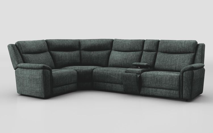 Savio 1 Corner 3 Sofa with Media Console & Black Charging Pad | Savio Sofa Range | ScS